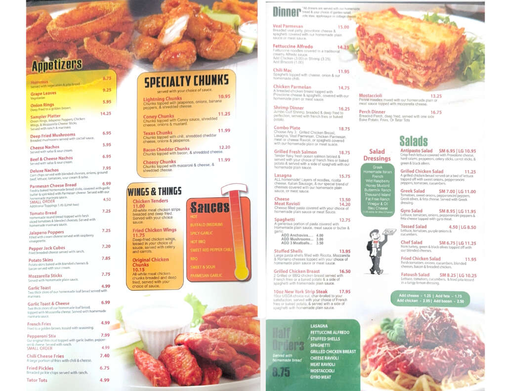 Original Jojos Pizzeria 2025 Menu Pg2